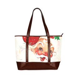 A cute vintage Santa Claus with a mistletoe Tote Handbag (Model 1642)