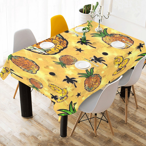 Pineapple by Nico Bielow Cotton Linen Tablecloth 60"x 84"