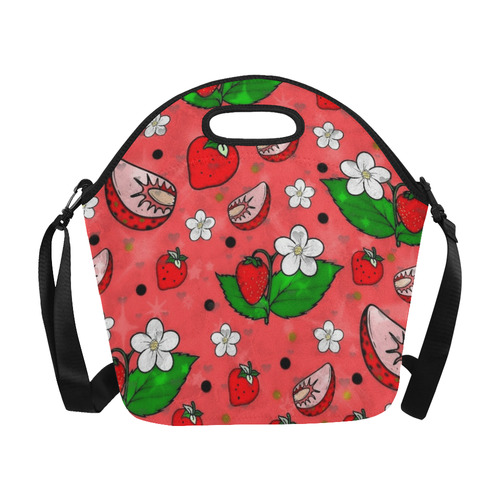 Stawberry popart by Nico Bielow Neoprene Lunch Bag/Large (Model 1669)