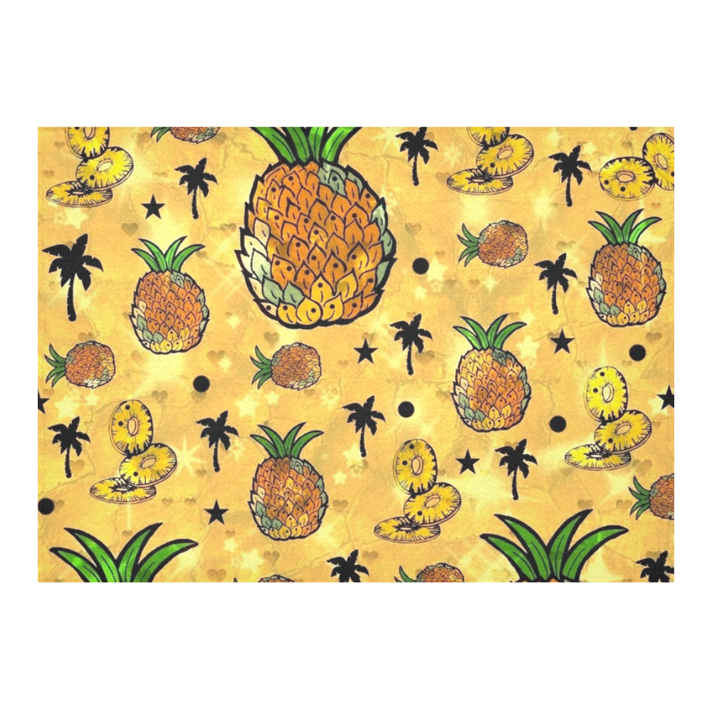 Pineapple by Nico Bielow Cotton Linen Tablecloth 60"x 84"