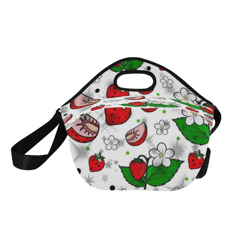 Strawberry popart by Nico Bielow Neoprene Lunch Bag/Large (Model 1669)