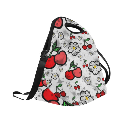 Cherry popart by Nico Bielow Neoprene Lunch Bag/Large (Model 1669)