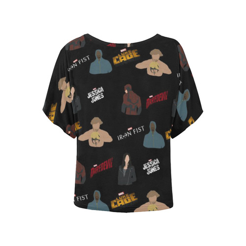 defenders Women's Batwing-Sleeved Blouse T shirt (Model T44)