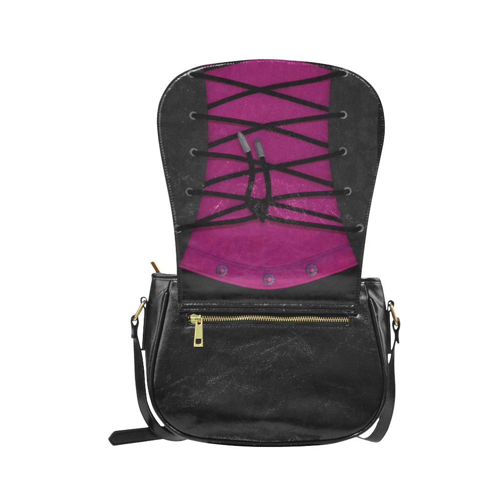 purple corsage Classic Saddle Bag/Small (Model 1648)