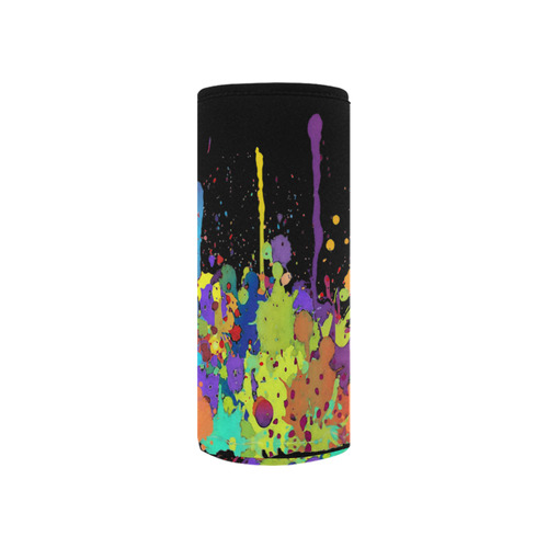 Crazy Multicolored Running Splashes II Neoprene Water Bottle Pouch/Small