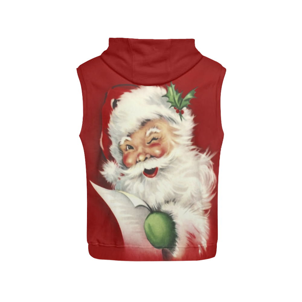 A beautiful vintage santa claus All Over Print Sleeveless Hoodie for Women (Model H15)