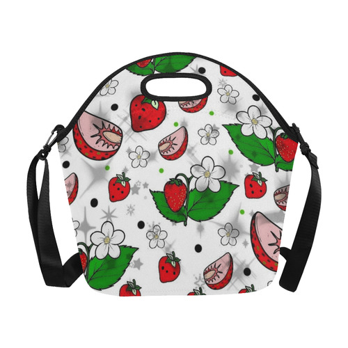 Strawberry popart by Nico Bielow Neoprene Lunch Bag/Large (Model 1669)