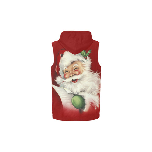 A beautiful vintage santa claus All Over Print Sleeveless Zip Up Hoodie for Kid (Model H16)