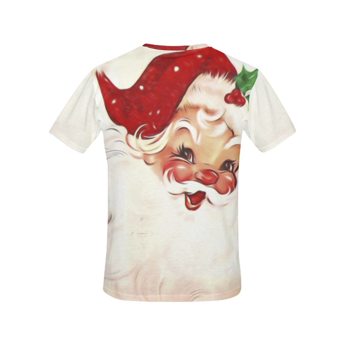 A cute vintage Santa Claus with a mistletoe All Over Print T-Shirt for Women (USA Size) (Model T40)