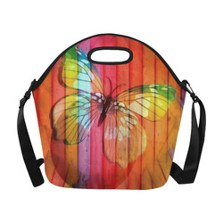 Butterfly popart by Nico Bielow Neoprene Lunch Bag/Large (Model 1669)