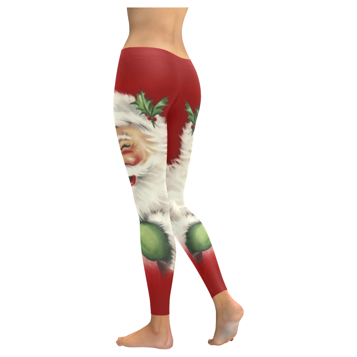 A beautiful vintage santa claus Women's Low Rise Leggings (Invisible Stitch) (Model L05)