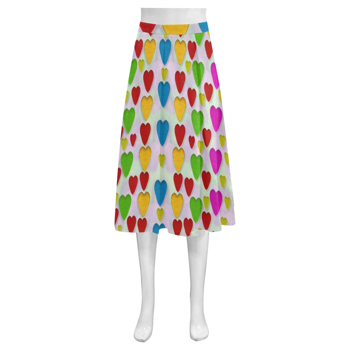 So sweet and hearty as love can be Mnemosyne Women's Crepe Skirt (Model D16)