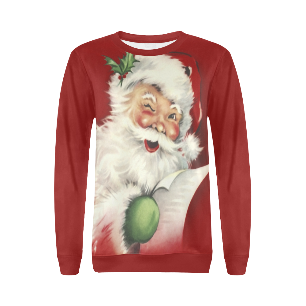 A beautiful vintage santa claus All Over Print Crewneck Sweatshirt for Women (Model H18)