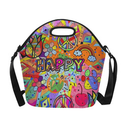 A Happy popart by Nico Bielow Neoprene Lunch Bag/Large (Model 1669)