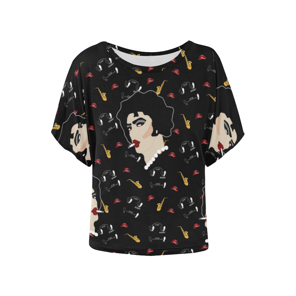 Rocky Horror Women's Batwing-Sleeved Blouse T shirt (Model T44)