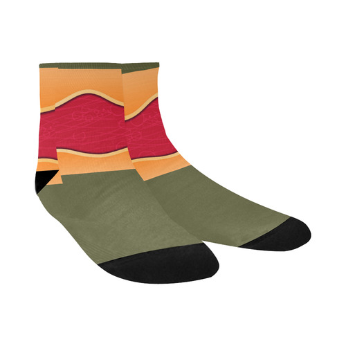 Green and Red Socks Quarter Socks