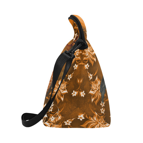 Funny giraffe with feathers Neoprene Lunch Bag/Large (Model 1669)
