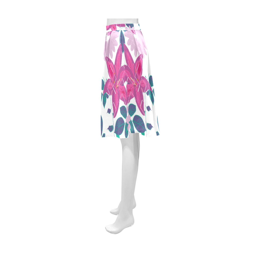 Tropical Violet White Tiles Athena Women's Short Skirt (Model D15)