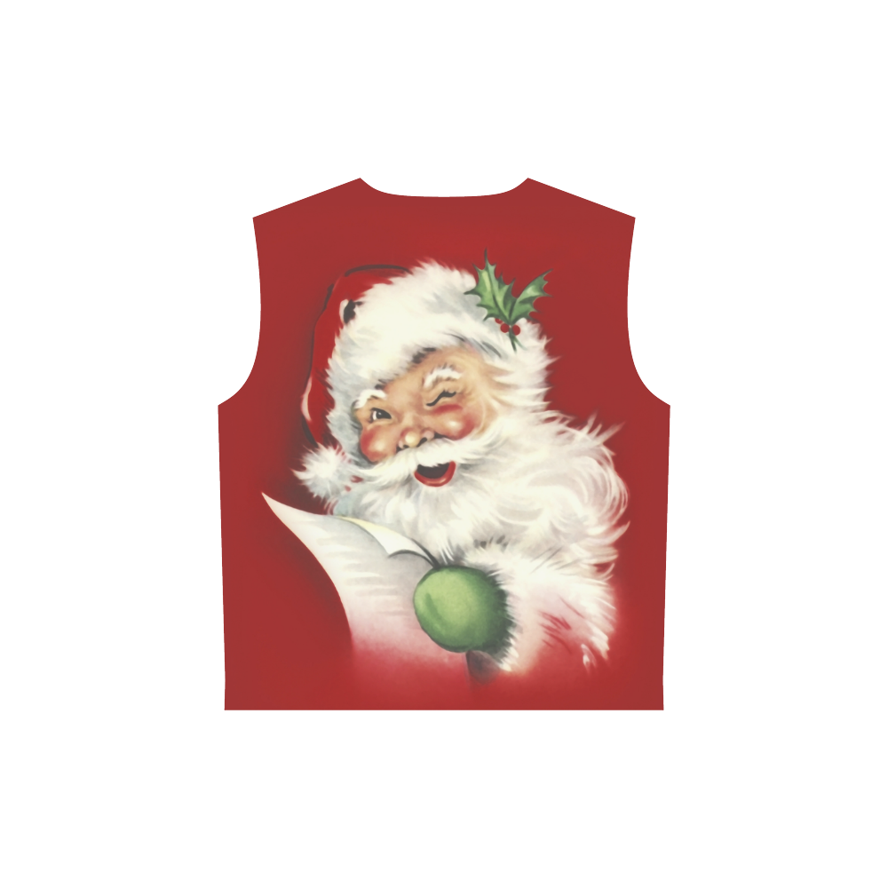 A beautiful vintage santa claus All Over Print Sleeveless Hoodie for Women (Model H15)