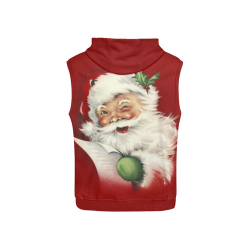A beautiful vintage santa claus All Over Print Sleeveless Hoodie for Kid (Model H15)