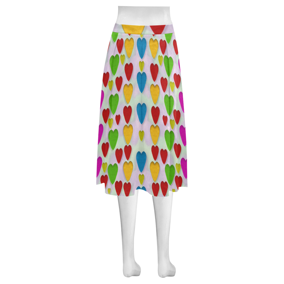 So sweet and hearty as love can be Mnemosyne Women's Crepe Skirt (Model D16)
