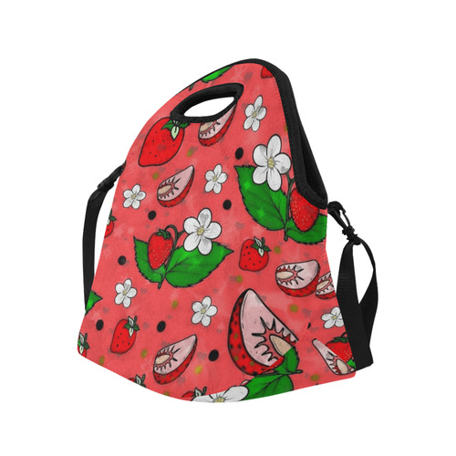 Stawberry popart by Nico Bielow Neoprene Lunch Bag/Large (Model 1669)