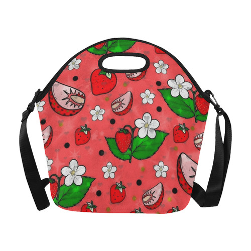 Stawberry popart by Nico Bielow Neoprene Lunch Bag/Large (Model 1669)