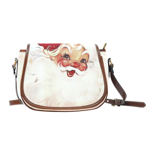 A cute vintage Santa Claus with a mistletoe Saddle Bag/Small (Model 1649) Full Customization