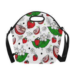 Strawberry popart by Nico Bielow Neoprene Lunch Bag/Large (Model 1669)