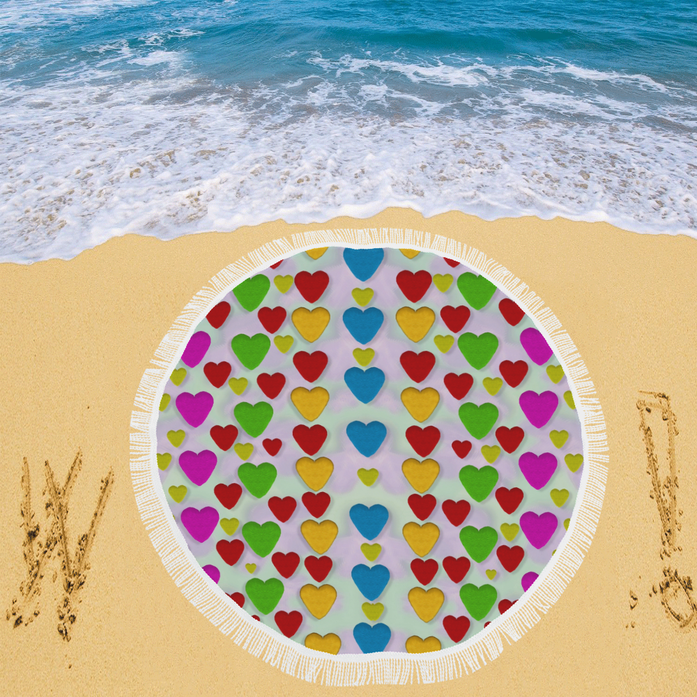 So sweet and hearty as love can be Circular Beach Shawl 59"x 59"