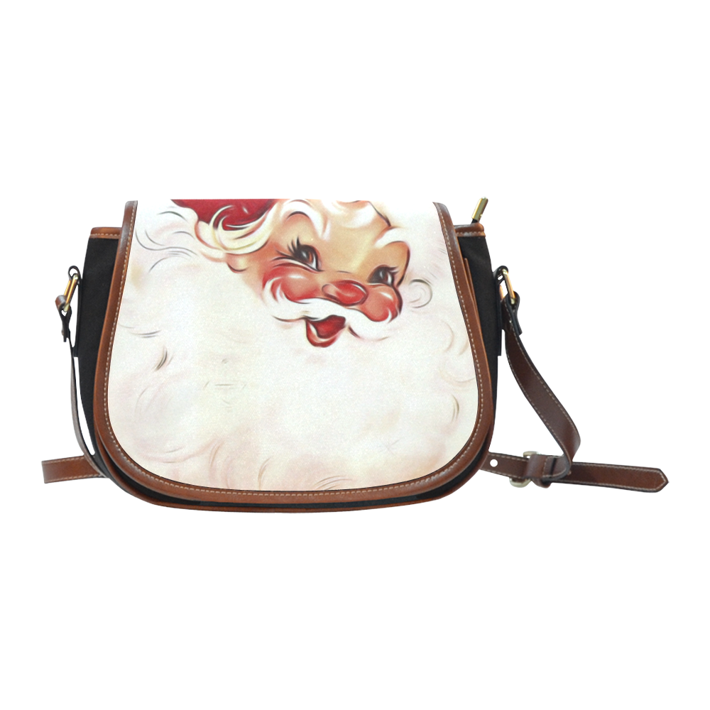 A cute vintage Santa Claus with a mistletoe Saddle Bag/Small (Model 1649)(Flap Customization)