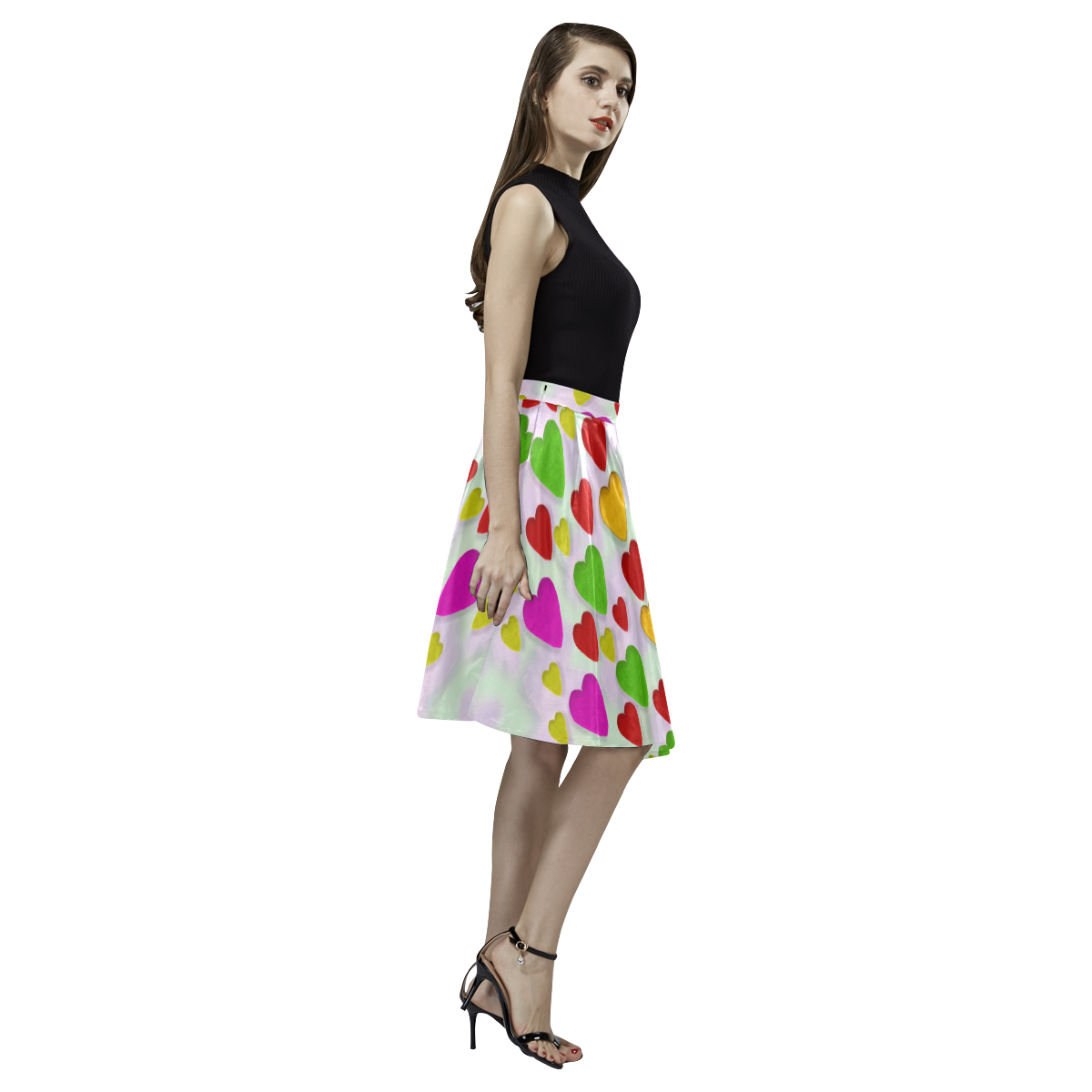 So sweet and hearty as love can be Melete Pleated Midi Skirt (Model D15)