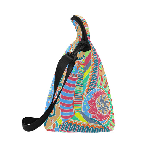 Fantasy Paisley Ornaments Pattern pastel white Neoprene Lunch Bag/Large (Model 1669)