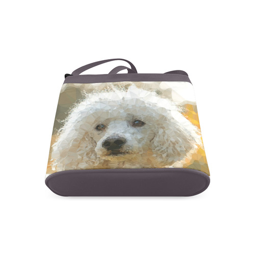 White Poodle Dog Low Poly Triangles Crossbody Bags (Model 1613)