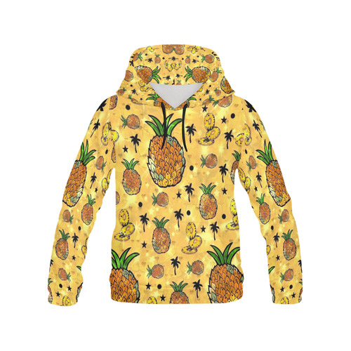Pineapple by Nico Bielow All Over Print Hoodie for Women (USA Size) (Model H13)