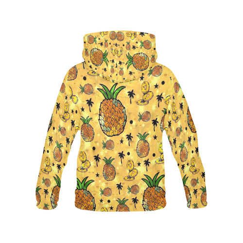 Pineapple by Nico Bielow All Over Print Hoodie for Women (USA Size) (Model H13)