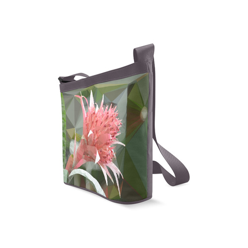 Pink Succulent Floral Low Poly Geometric Crossbody Bags (Model 1613)