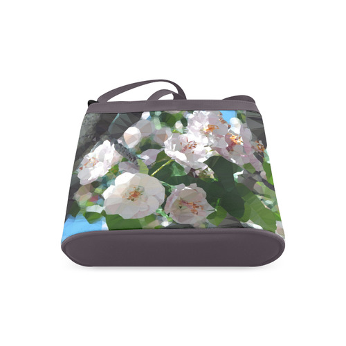 Cherry Blossoms Low Poly Pink Floral Crossbody Bags (Model 1613)