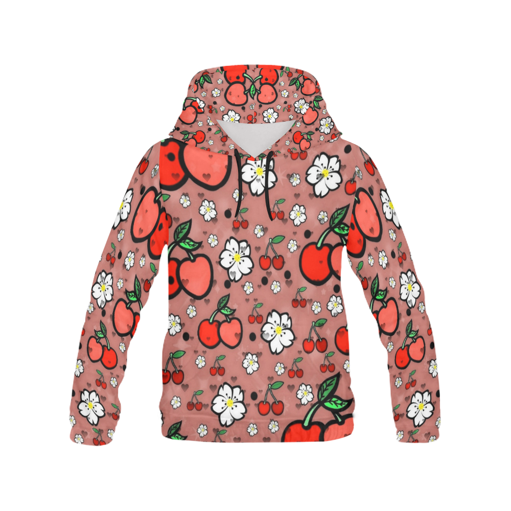 Cherry popart by Nico Bielow All Over Print Hoodie for Women (USA Size) (Model H13)