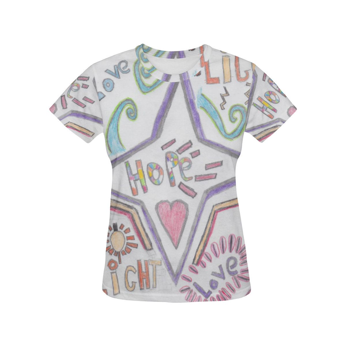 Love & Hope All Over Print T-Shirt for Women (USA Size) (Model T40)