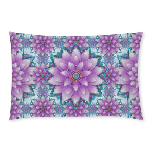 Lotus Flower Pattern - Purple and turquoise 3-Piece Bedding Set