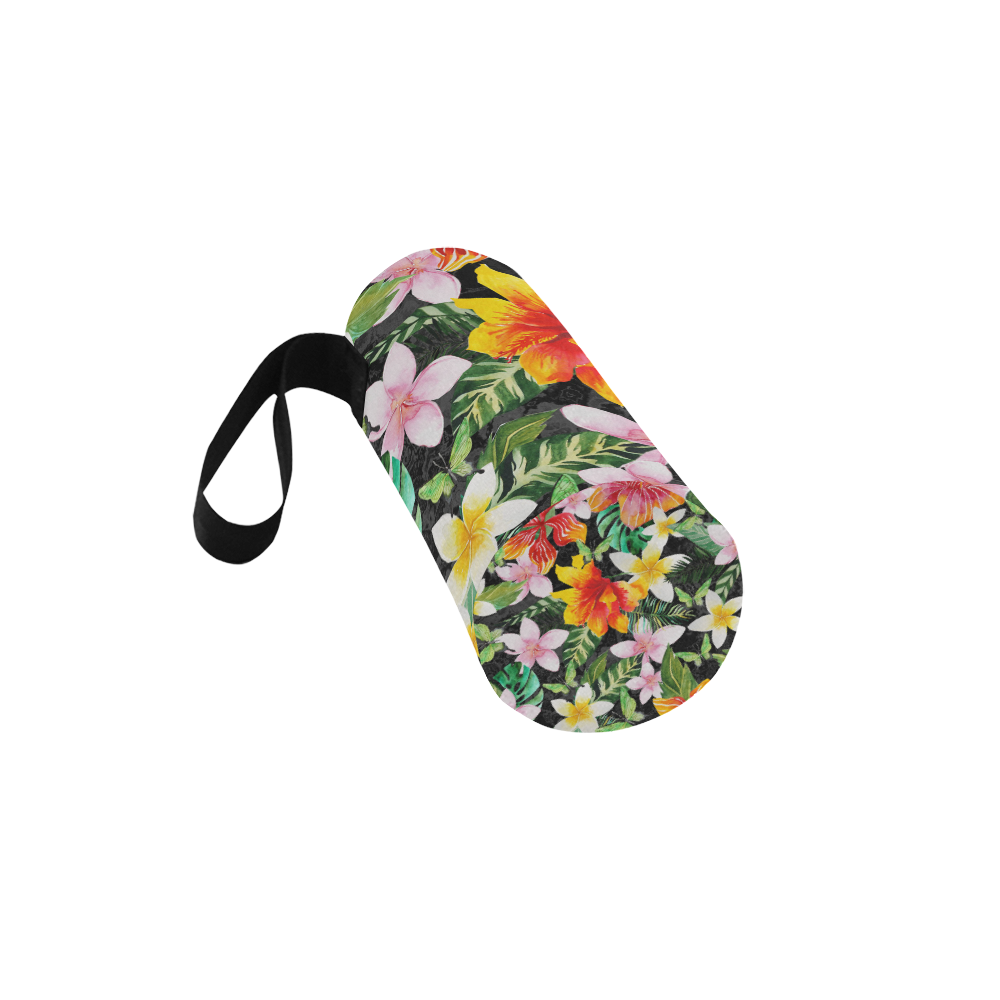 Tropical Flowers Butterflies III Neoprene Water Bottle Pouch/Small