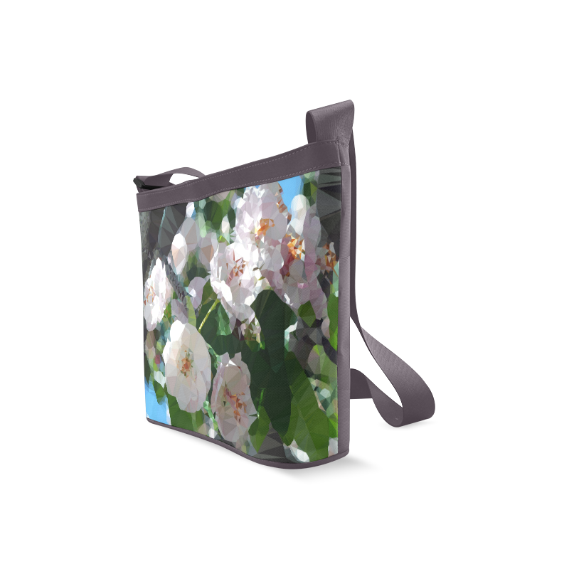 Cherry Blossoms Low Poly Pink Floral Crossbody Bags (Model 1613)