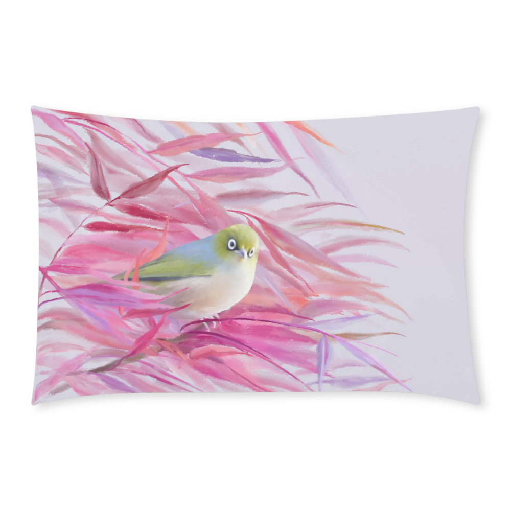 Cute little SilverEye, angry bird watercolor 3-Piece Bedding Set