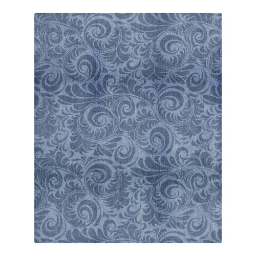 Denim with vintage floral pattern, blue boho 3-Piece Bedding Set
