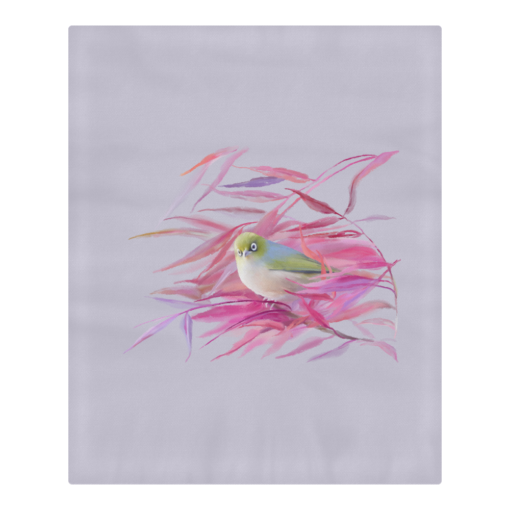 Cute little SilverEye, angry bird watercolor 3-Piece Bedding Set