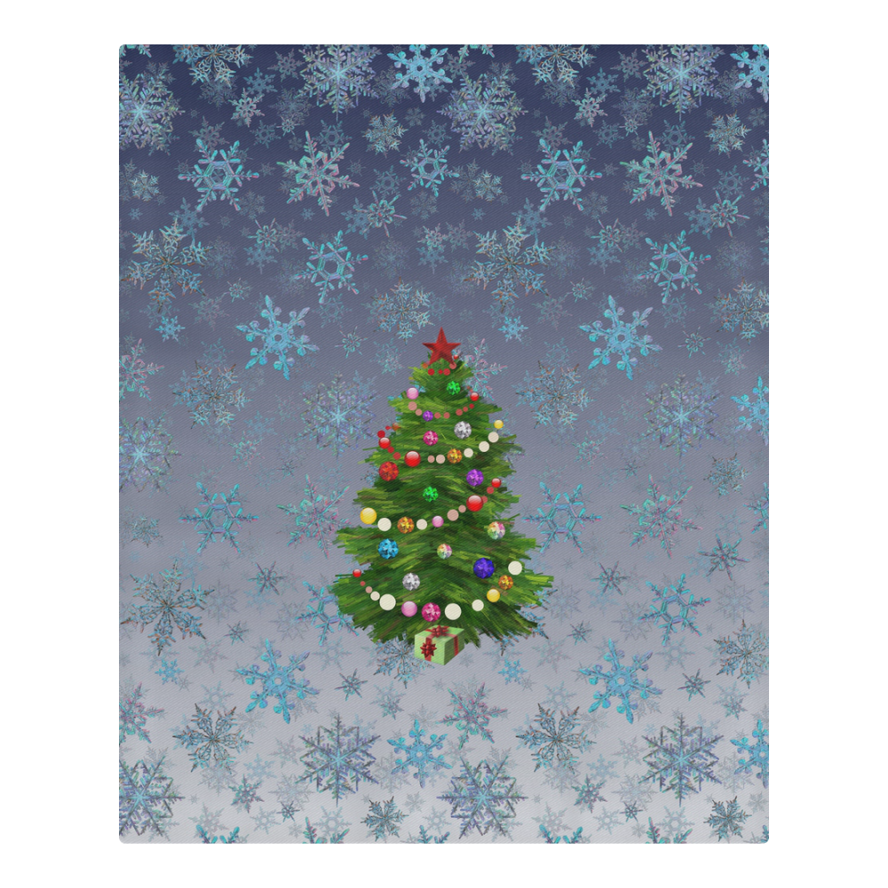 Christmas Tree at night, snowflakes 3-Piece Bedding Set