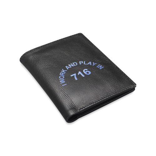 I WORK AND PLAY  IN 716 Men's Leather Wallet (Model 1612)