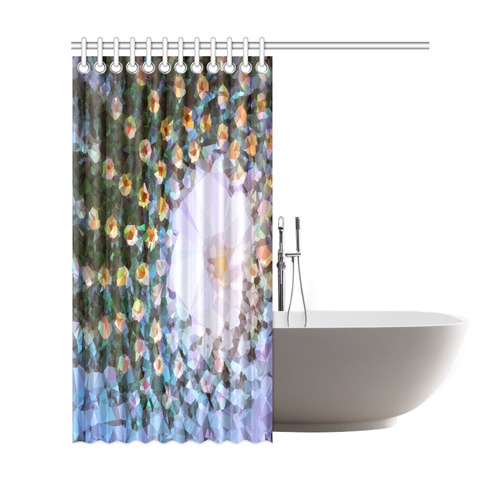 Succulent Geometric Low Poly Triangles Shower Curtain 69"x72"