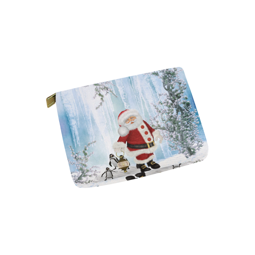 Santa Claus with penguin Carry-All Pouch 6''x5''